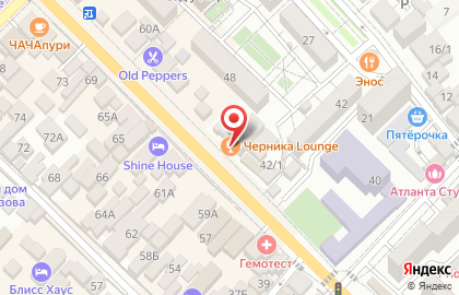 Центр паровых коктейлей Мята Lounge в Адлерском районе на карте