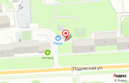 Парус на Подлесной улице на карте