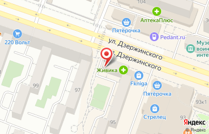 Магазин швейной техники Надэль на улице Дзержинского на карте