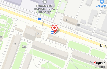 Супермаркет Магнит на улице Машиностроителей в Подольске на карте