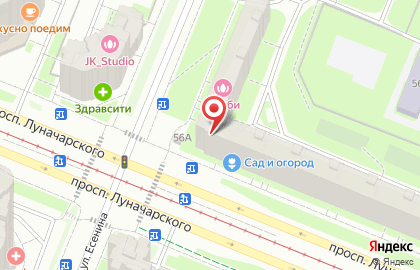 Салон красоты Эдем на проспекте Луначарского на карте