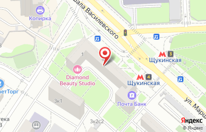 Аптека Ваша №1 на улице Маршала Василевского на карте