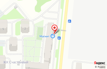 Супермаркет Магнит на Счастливой улице на карте
