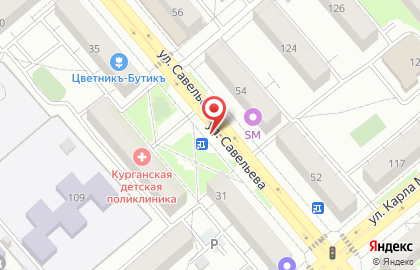 Магазин продуктов на улице Савельева на карте