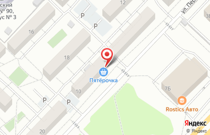 Супермаркет Пятёрочка на улице Пермякова на карте