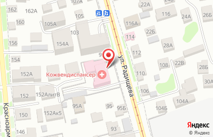 Ульяновский областной клинический кожно-венерологический диспансер в Ульяновске на карте