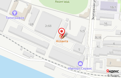 Кафе Атланта на Экипажной улице на карте