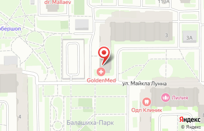 Медицинская клиника GoldenMed в Балашихе на карте