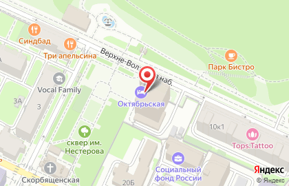 Гостиница Октябрьская в Нижнем Новгороде на карте