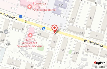 Киоск по продаже хлебобулочных изделий на улице Аксёнова на карте