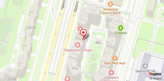 Медицинский центр ЭВО на проспекте Сизова на карте