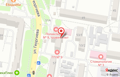 Киоск по продаже мороженого на улице Георгиева на карте