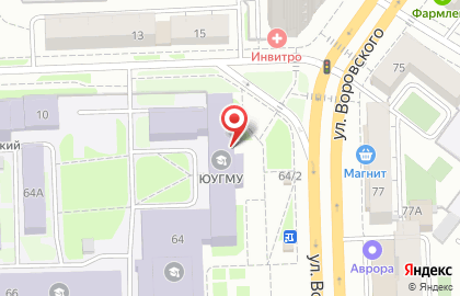 Банкомат Челябинвестбанк на улице Воровского, 64 на карте