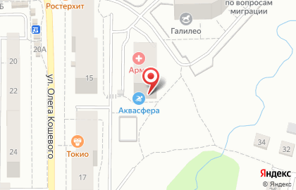Центр водных практик Аквасфера на улице О.Кошевого на карте