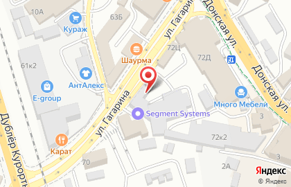 Граница на улице Гагарина на карте
