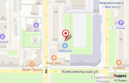 Ветеринарная клиника Айболит в Новомосковске на карте