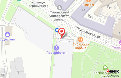 Федеральная автошкола Перекрёсток на Партизанской улице на карте