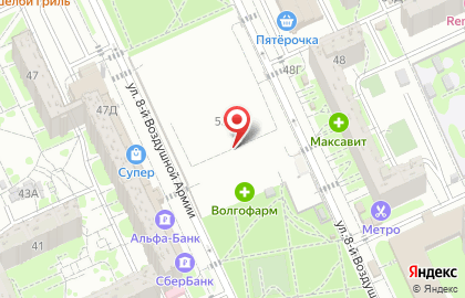 Магазин кондитерских изделий на улице 8-й Воздушной Армии на карте