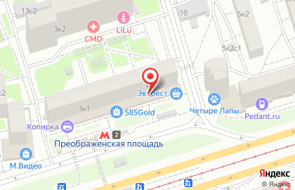 Магазин подарков Аквариус на Преображенской площади на карте