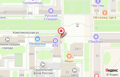 Банк ВТБ на Комсомольской улице в Новомосковске на карте