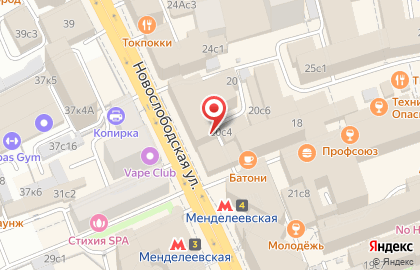 Бюро переводов Moscow Time на Новослободской улице на карте