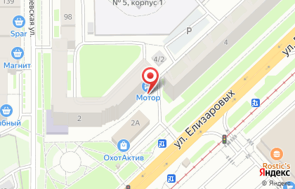 Магазин автозапчастей Мотор на улице Елизаровых на карте