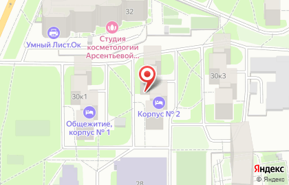 Общежитие, УрГПУ на проспекте Космонавтов на карте