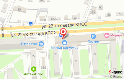 Мебельный магазин Мебель Черноземья на улице 22 съезда КПСС на карте