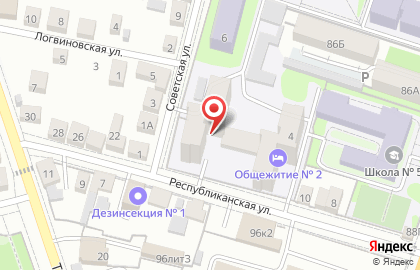 Общежитие ВГПУ в Центральном районе на карте