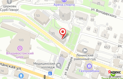Владивостокская поликлиника №1 на Пушкинской улице на карте