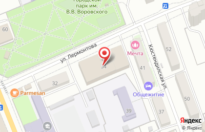 Плавательный бассейн на улице Лермонтова на карте