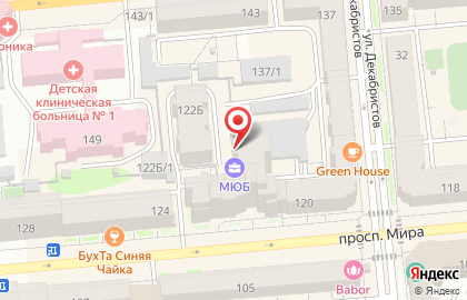 Банкомат КБ Кедр, Левый берег на проспекте Мира, 122 на карте