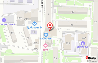 Салон красоты Масква на улице Омулевского на карте