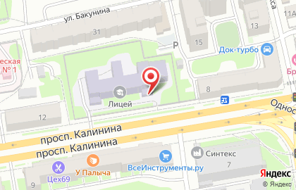 Участковая избирательная комиссия №1004 на Калинина на карте
