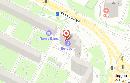 Парикмахерская Ветерок в Очаково-Матвеевском на карте