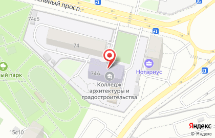 Московский колледж архитектуры и градостроительства на метро Новогиреево на карте