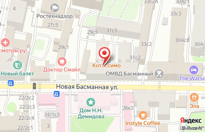 Котокафе Котики и люди на Новой Басманной улице на карте
