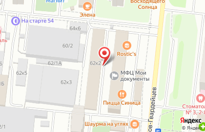 Станция техосмотра Топсто на площади Сибиряков-Гвардейцев на карте