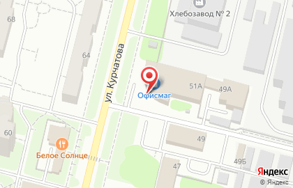 Копицентр ОФИСМАГ на улице Курчатова на карте
