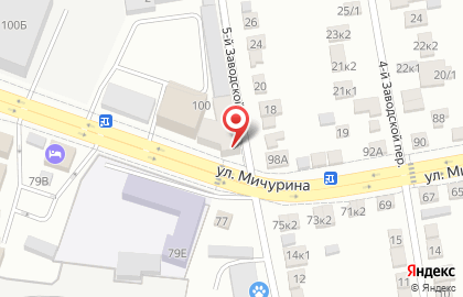 Продуктовый магазин ЮГ на улице Мичурина на карте