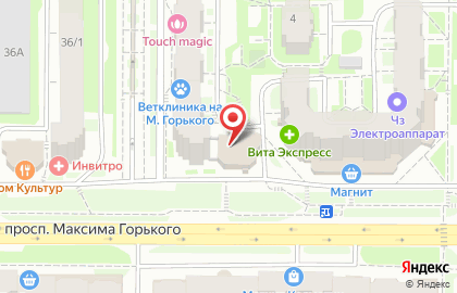 Парус на проспекте Максима Горького на карте