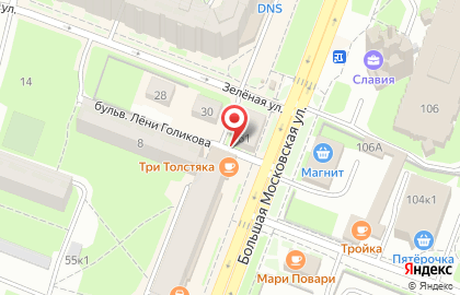 Магазин автозапчастей Дюк-Авто на Большой Московской улице на карте