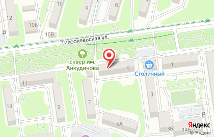 Продовольственный магазин Социальный в Южно-Сахалинске на карте