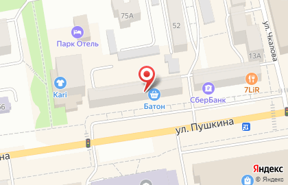 Трафарет на улице Пушкина на карте