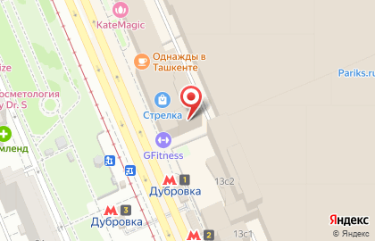 Фитнес-клуб Gfitness на метро Дубровка на карте
