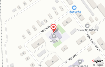 Средняя общеобразовательная школа на Мирной улице на карте