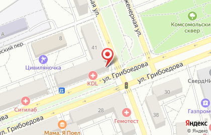 Федеральная сеть Фианит-Ломбард на улице Грибоедова на карте