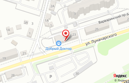 Магазин автотоваров Авторитет на улице Луначарского на карте