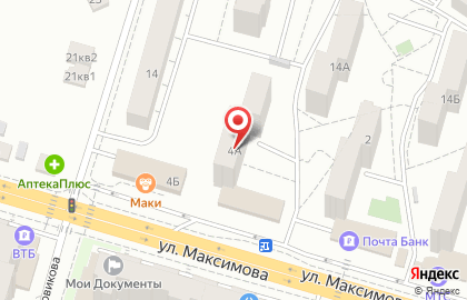 Супермаркет Эдельвейс на улице Максимова на карте