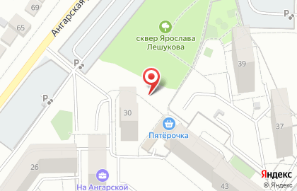 Киоск по продаже фруктов и овощей в Железнодорожном районе на карте